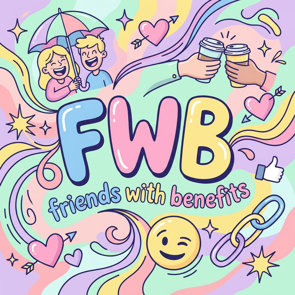 FWB (Friends With Benefits) meaning explained in a simple relationship diagram