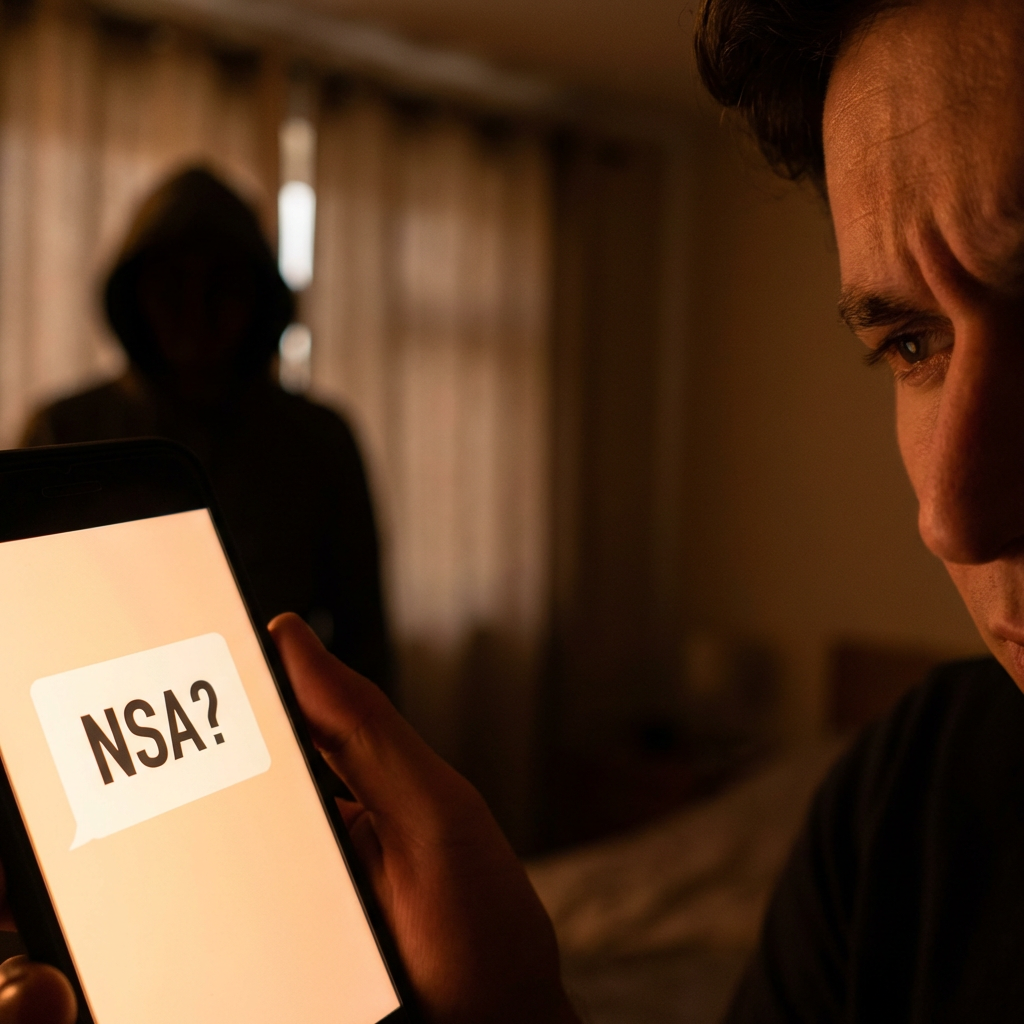 NSA in dating definition shown in text conversation