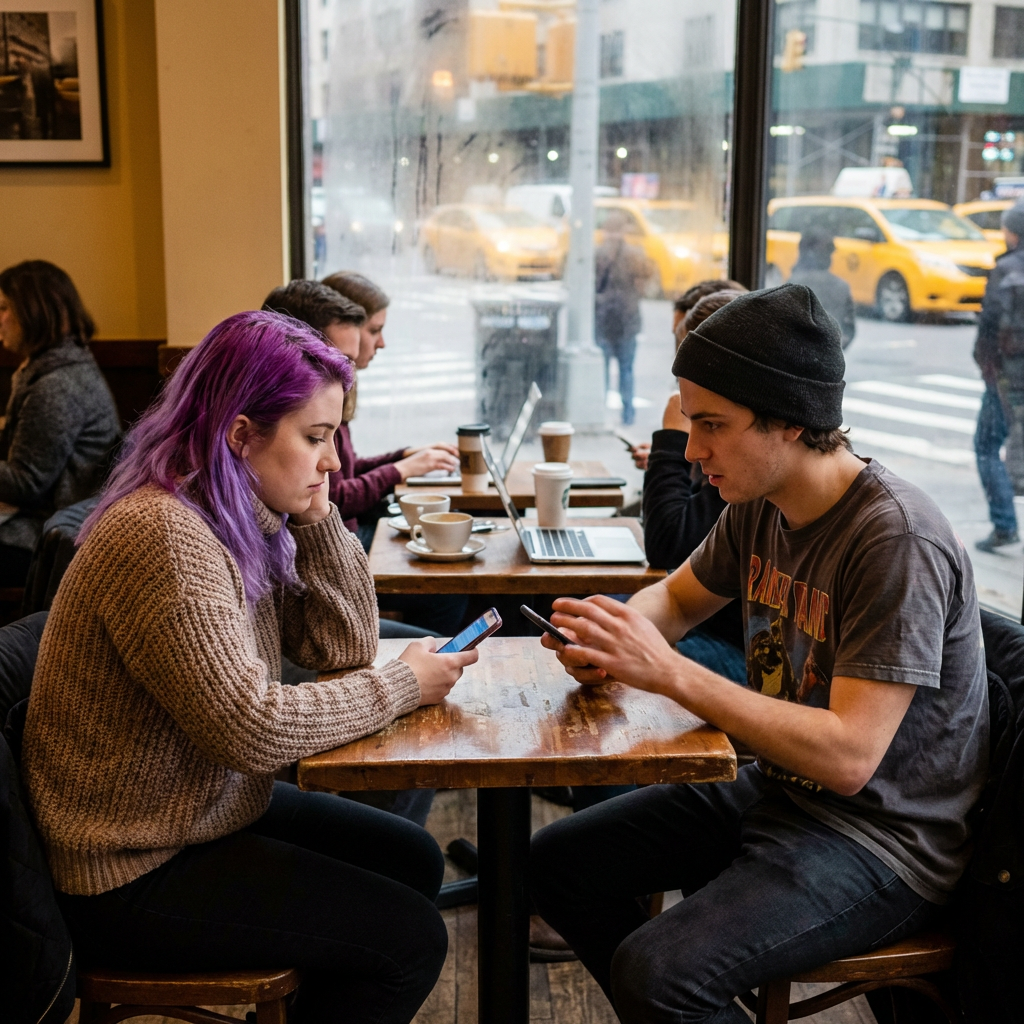 NSA in dating meaning illustrated with modern casual relationship concept